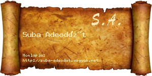 Suba Adeodát névjegykártya
